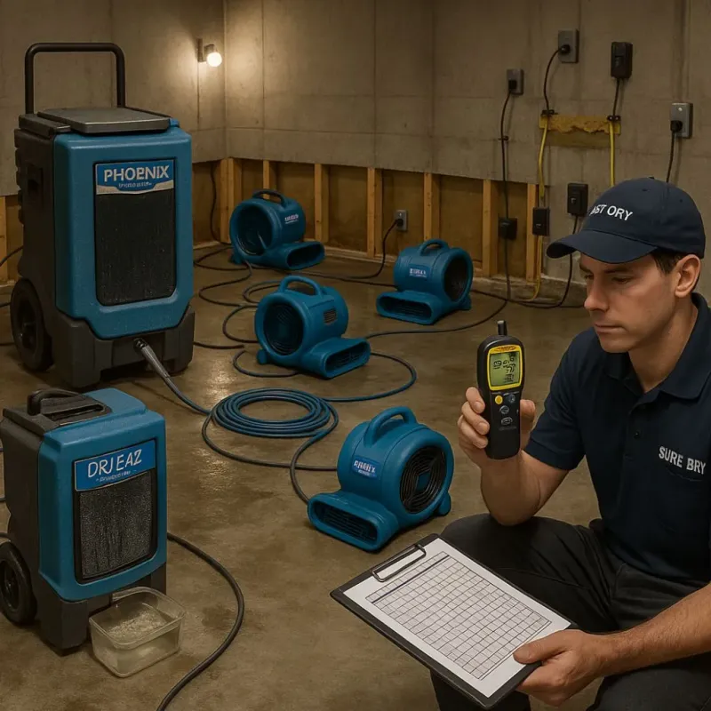 Structural Drying and Dehumidification process in Jerome, PA
